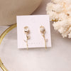 Korean design jewelry creative copper inlaid zircon tulip flower earrings elegant female dangle earrings