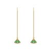 Korean  design jewelry elegant green white crystal earrings small and exquisite fan-shaped ear wire for women gfit