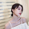 Korean  design jewelry elegant green white crystal earrings small and exquisite fan-shaped ear wire for women gfit