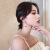 Korean  design jewelry elegant green white crystal earrings small and exquisite fan-shaped ear wire for women gfit