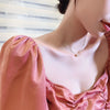 Korean design jewelry exquisite and small copper inlaid zircon pendant simple and elegant clavicle female necklace