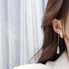Korean design jewelry exquisite copper inlaid zircon asymmetric feather earrings elegant women's prom earrings