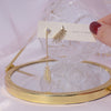 Korean design jewelry exquisite copper inlaid zircon asymmetric feather earrings elegant women's prom earrings