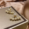 Korean design jewelry exquisite copper inlaid zircon beads earrings elegant women's everyday all-match earrings