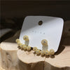 Korean design jewelry exquisite copper inlaid zircon beads earrings elegant women's everyday all-match earrings