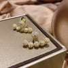 Korean design jewelry exquisite copper inlaid zircon beads earrings elegant women's everyday all-match earrings