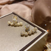 Korean design jewelry exquisite copper inlaid zircon beads earrings elegant women's everyday all-match earrings