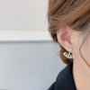 Korean design jewelry exquisite copper inlaid zircon fan-shaped hook earrings  women's wedding party earrings