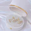 Korean design jewelry exquisite copper inlaid zircon fan-shaped hook earrings  women's wedding party earrings