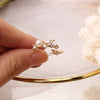 Korean design jewelry exquisite copper inlaid zircon freshwater pearl opening adjustable female index finger ring