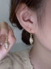 Korean design jewelry exquisite copper inlaid zircon opal leaf earrings elegant women's wedding party accessories