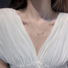 Korean design jewelry exquisite  zircon opal tulip flower pendant necklace sexy clavicle necklace for women