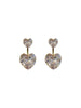 Korean design jewelry hollow copper wire mesh crystal love earrings elegant women's wedding accessories