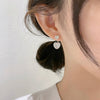 Korean design jewelry hollow copper wire mesh crystal love earrings elegant women's wedding accessories