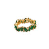 Korean design jewelry simple copper inlaid emerald zircon ring elegant women irregular closed ring