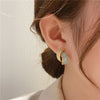 Korean design jewelry simple hit color dripping oil color leaf earrings sweet girl gifts women's daily accessories