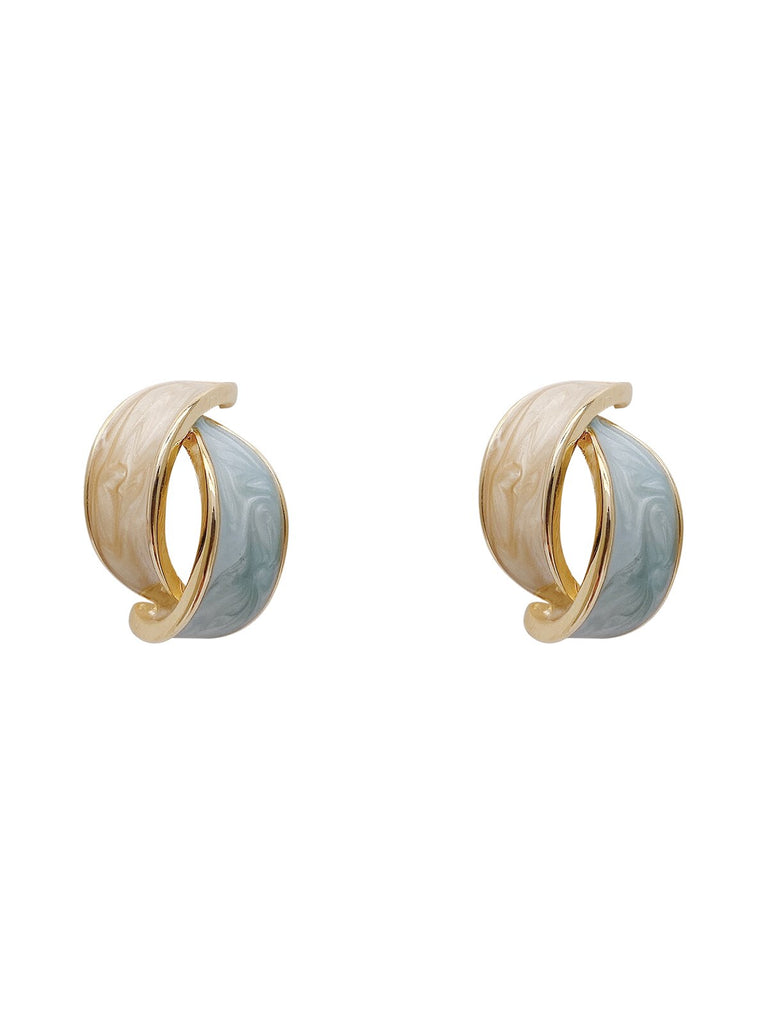 Korean design jewelry simple hit color dripping oil color leaf earrings sweet girl gifts women's daily accessories