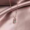 Korean design jewelry simple titanium steel clavicle peanut color crystal pendant female necklace pearl necklace