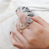 Korean design jewelry smart fairy copper inlaid zircon butterfly flower opening adjustable female prom party ring