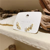 Korean jewelry exquisite AAA zircon five-pointed star 14K real gold earrings elegant sweet student women's earrings