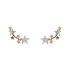 Korean jewelry exquisite AAA zircon five-pointed star 14K real gold earrings elegant sweet student women's earrings