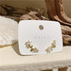 Korean jewelry exquisite AAA zircon five-pointed star 14K real gold earrings elegant sweet student women's earrings