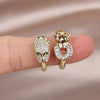 Korean jewelry exquisite copper inlaid zircon animal leopard asymmetric earrings trend women's party party earrings