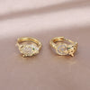 Korean jewelry exquisite copper inlaid zircon animal leopard asymmetric earrings trend women's party party earrings