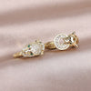 Korean jewelry exquisite copper inlaid zircon animal leopard asymmetric earrings trend women's party party earrings