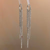 Korean jewelry shiny love long tassel crystal earrings  women's prom show face thinning party accessories