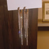 Korean jewelry shiny love long tassel crystal earrings  women's prom show face thinning party accessories