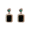 Korean  high-end emerald square perfume bottle pendant jewelry set elegant women's wedding party accessories