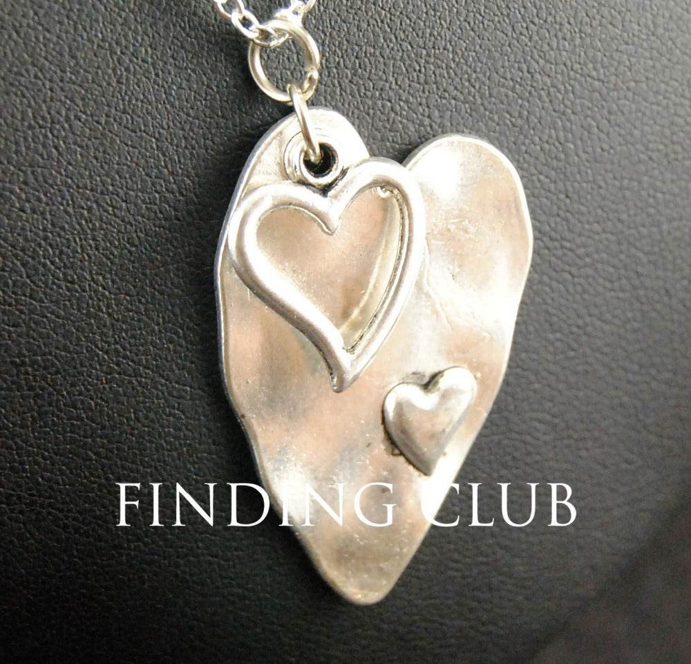 Korean-style-Fashion-Necklace-Silver-Metal-Love-Heart-Pendant-Necklace-For-Valentine-s-Day-Gift-E102