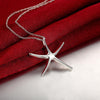 Korean trend 925 sterling Silver Pretty fine starfish Pendant Bracelet necklace earring Jewelry set for women Party Gift