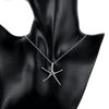 Korean trend 925 sterling Silver Pretty fine starfish Pendant Bracelet necklace earring Jewelry set for women Party Gift