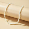 Korean trendy temperament all-match pearl necklace Female simple single-layer necklace clavicle chain