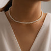 Korean trendy temperament all-match pearl necklace Female simple single-layer necklace clavicle chain