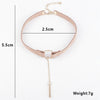 Korean velvet short clavicle chain choker wide band and one-line pendant tassel necklace necklaces for women chain necklace