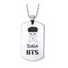 Kpop Bangtan Boys Anime Photo Name Army Pendant Necklace Silver Color Stainless Steel Chains Charms Necklace Jewelry