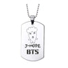 Kpop Bangtan Boys Anime Photo Name Army Pendant Necklace Silver Color Stainless Steel Chains Charms Necklace Jewelry