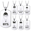 Kpop Bangtan Boys Anime Photo Name Army Pendant Necklace Silver Color Stainless Steel Chains Charms Necklace Jewelry