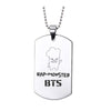 Kpop Bangtan Boys Anime Photo Name Army Pendant Necklace Silver Color Stainless Steel Chains Charms Necklace Jewelry