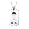 Kpop Bangtan Boys Anime Photo Name Army Pendant Necklace Silver Color Stainless Steel Chains Charms Necklace Jewelry