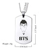 Kpop Bangtan Boys Anime Photo Name Army Pendant Necklace Silver Color Stainless Steel Chains Charms Necklace Jewelry