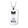 Kpop Bangtan Boys Anime Photo Name Army Pendant Necklace Silver Color Stainless Steel Chains Charms Necklace Jewelry