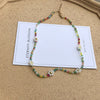 Kpop Beaded Necklace Ins Hand-woven Small Flowers Daisies Necklace Women Chic Clavicle Choker Aesthetic Accessories
