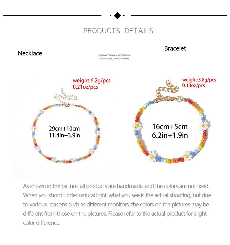 Kpop Bohemian women's neck Handmade Rainbow Beads Choker Necklace Boho Candy Color Bead Satellite Necklace Women Jewelry