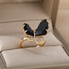 Kpop Crystal Butterfly Rings For Women Stainless Steel Charm Finger Ring Wedding Couple Jewerly Friend Gift anillos mujer