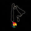 Kpop E-girl Harajuku Stainless Steel Necklace Sun Flower Sunflower Colorful Petals Smiley Can Be Rotated Pendant Necklace