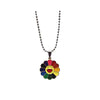 Kpop E-girl Harajuku Stainless Steel Necklace Sun Flower Sunflower Colorful Petals Smiley Can Be Rotated Pendant Necklace